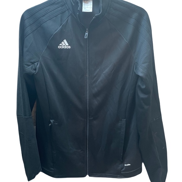 ❤️ ADIDAS BLACK ZIP UP TRACK JACKET SIZE SMALL - Picture 1 of 1